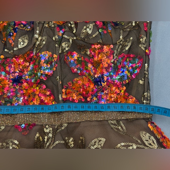 🆕 BRONX & BANCO 🧿 NWOT Mademoiselle Floral Sequin Fit-&-Flare Dress Sz XS US 2 - Picture 16 of 16